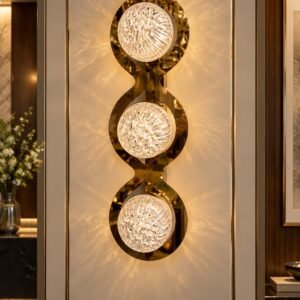Luxury Triple Crystal Orb Wall Light