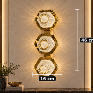 Luxury Triple Hex Crystal Wall Light