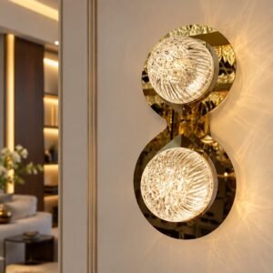 Luxury Double Crystal Orb Wall Light