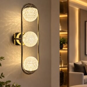 Luxury Triple Crystal Globe Wall Light