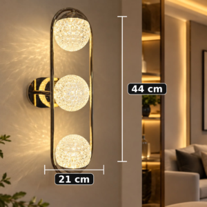 Luxury Triple Crystal Globe Wall Light