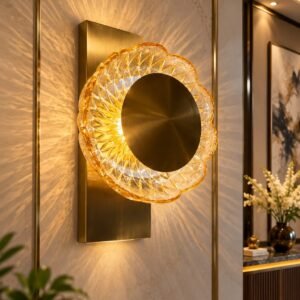 Golden Crystal Bloom Wall Light