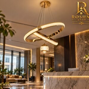 Modern Crystal Double Ring Hanging Light