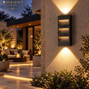 Modern Triple Louvre Outdoor Wall Light