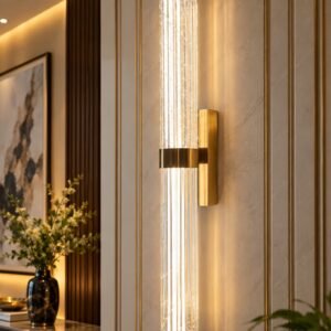 Luxury Ribbed Crystal Tube Wall Light