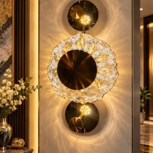 Luxury Crystal Sunburst Wall Light