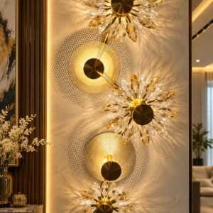 Luxury Crystal Floral Cluster Wall Light