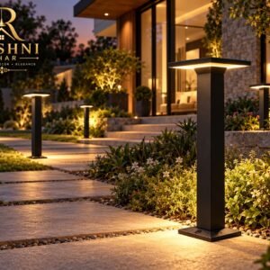 Modern Square LED Bollard Garden Light