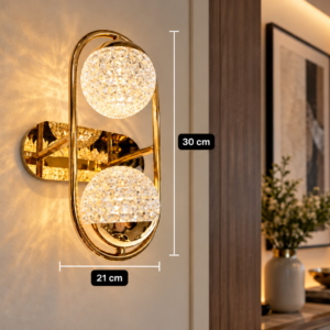 Luxury Double Crystal Globe Wall Light