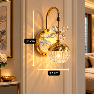 Luxury Crystal Flower Globe Wall Light