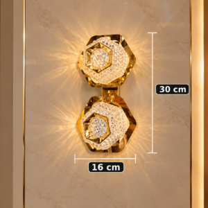 Luxury Double Hex Crystal Wall Light