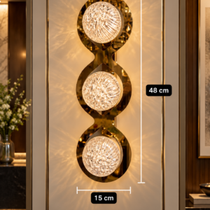 Luxury Triple Crystal Orb Wall Light