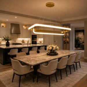 Modern Gold Crystal Linear Hanging Light